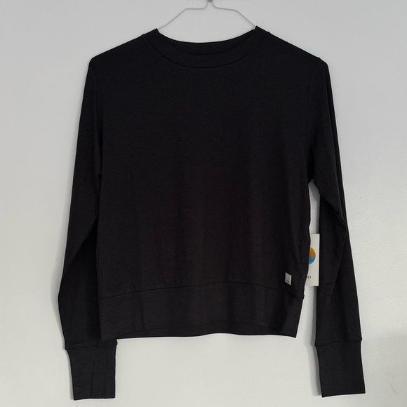 🆕 NWT Vuori Daydream Crew Black Heather Performance Top SO SOFT! Athleisure - Picture 5 of 8